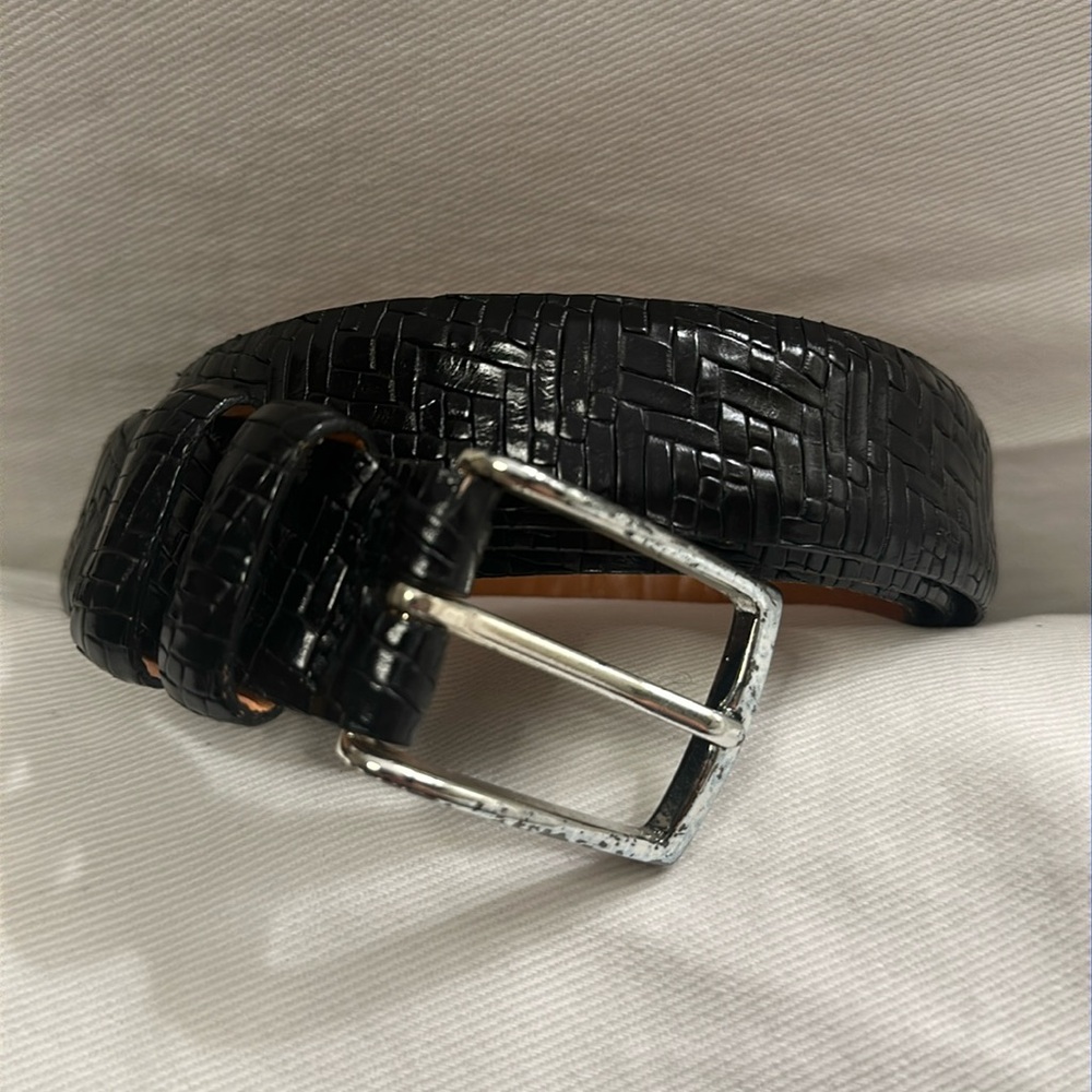 Martin Dingman black leather belt